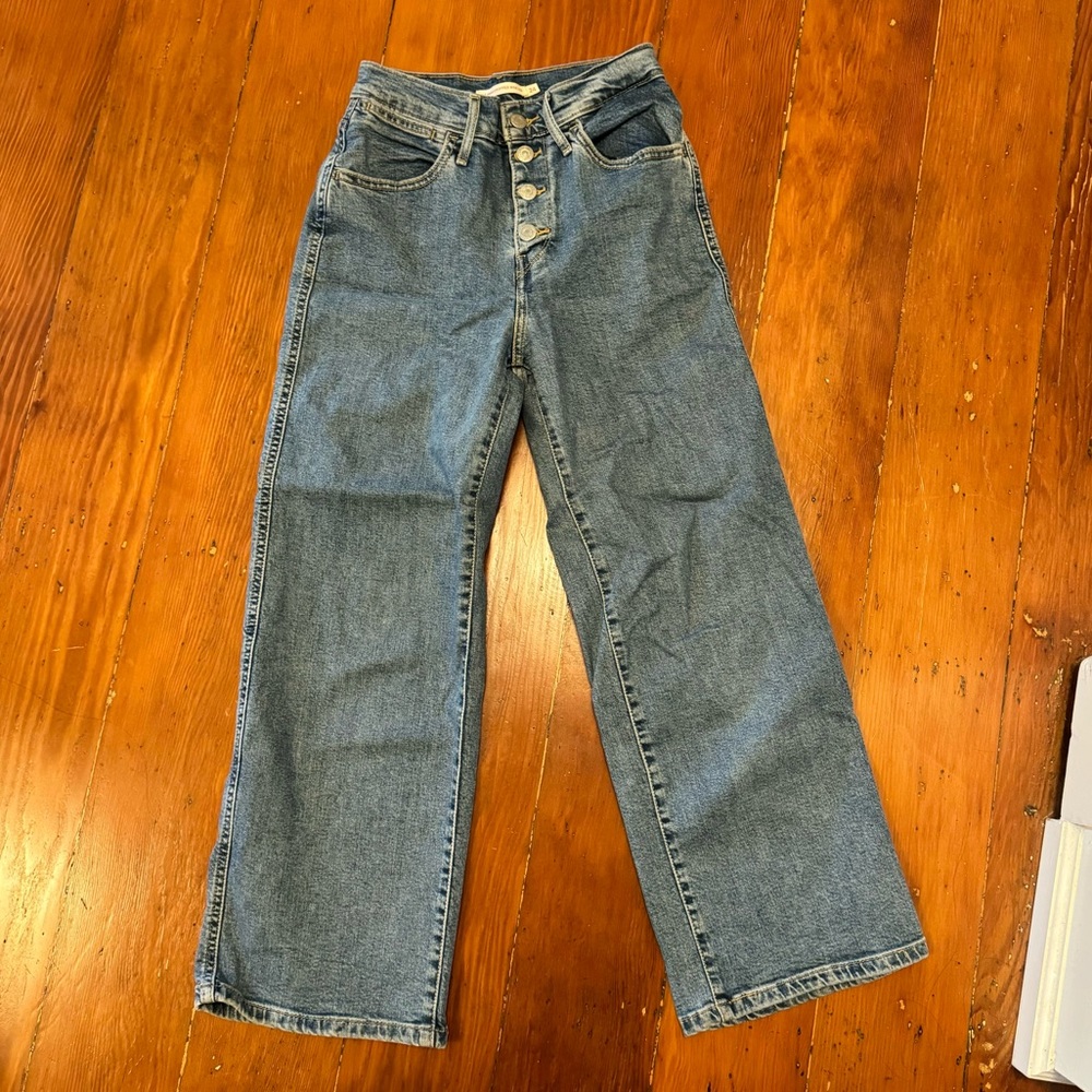 Levi’s mile high cropped wide leg jeans